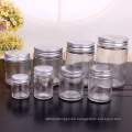 Wholesale custom empty 1oz 6oz 10oz 16oz 32oz airtight Straight Sided food container glass jar with metal screw top lid